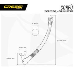 Cressi Corfu Şnorkel CLEAR/SILVER/AZURE