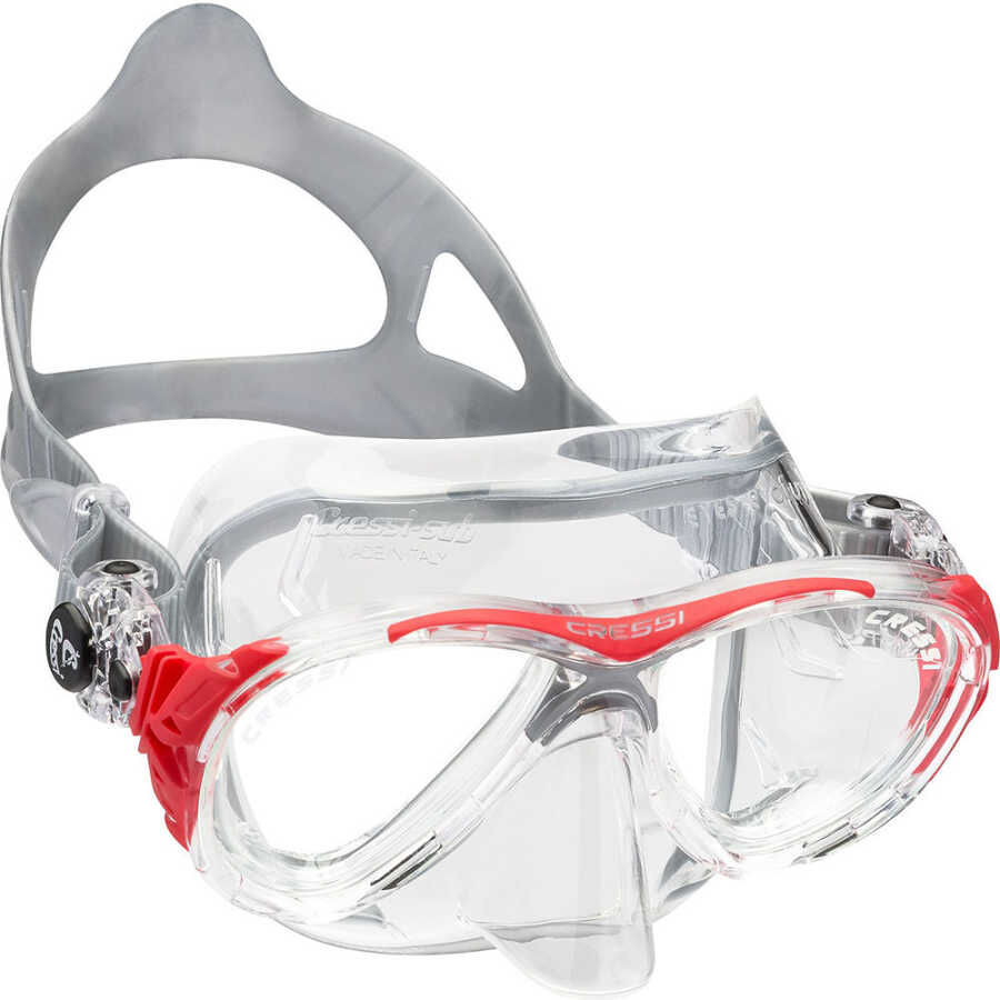 Cressi Eyes Evolution Crystal Dalış Maskesi CLEAR-RED
