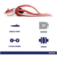 Mustad Inkvader Octopus Jig Sahte Yem RED - RED - 60GR