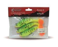 Captain 3568 Cracker Soft 12cm Levrek Turna Silikonu 3lü Set Suni Balık 4