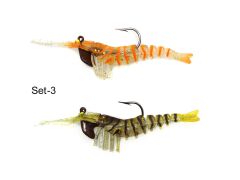 Captain 3048 Magic Shrimp 2li SET 3D Silikon Karides 50mm 37gr Suni Yem