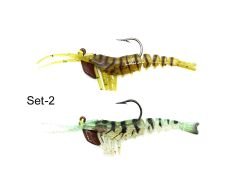 Captain 3048 Magic Shrimp 2li SET 3D Silikon Karides 50mm 37gr Suni Yem
