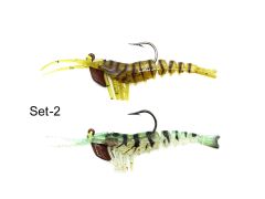 Captain 3048 Magic Shrimp 2li SET 3D Silikon Karides 50mm 37gr Suni Yem