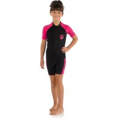 Cressi Little Shark Junior Shorty Dalış Elbisesi BLACK / PINK - 2MM - 9/10 YAŞ