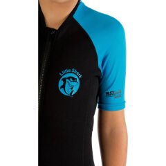 Cressi Little Shark Junior Shorty Dalış Elbisesi BLACK / BLUE - 2MM - 11/12 YAŞ