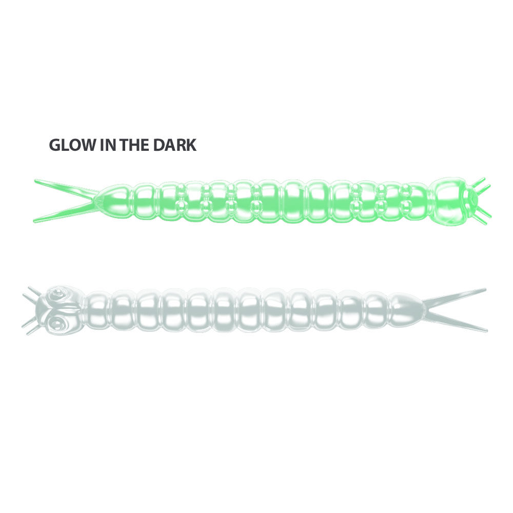 Libra Lures Slight Worm Cheese Suni Yem 000 - GLOW UV GREEN - 38MM