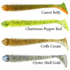 Berkley Flex Bead Shad Sahte Balığı CHARTREUSE PEPPER RED - 10CM-75LI