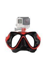 Aksiyon Kamera Aparatlı Dalış Maskesi Tempered Camlı Kırmızı