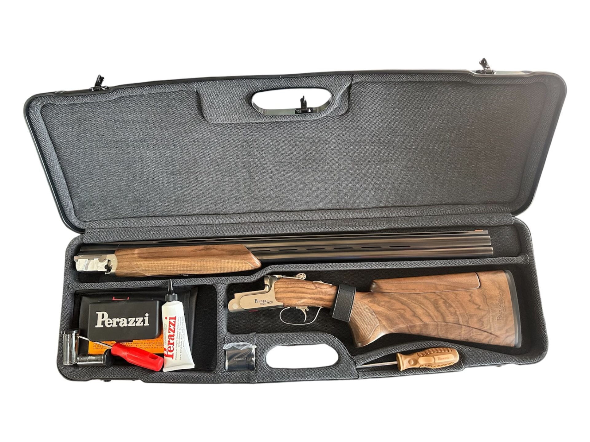 Perazzi HighTech HT PT 12/75 Yivsiz Atış Tüfeği Nikel Altın Detaylı Türk Bayrağı Gravürlü
