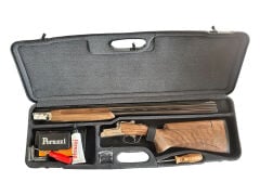 Perazzi HighTech HT PT 12/75 Yivsiz Atış Tüfeği Nikel Altın Detaylı Türk Bayrağı Gravürlü