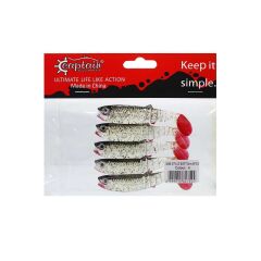 Captain 3569 Style Soft 8cm Levrek Silikonu 5li Paket Suni Yem 1