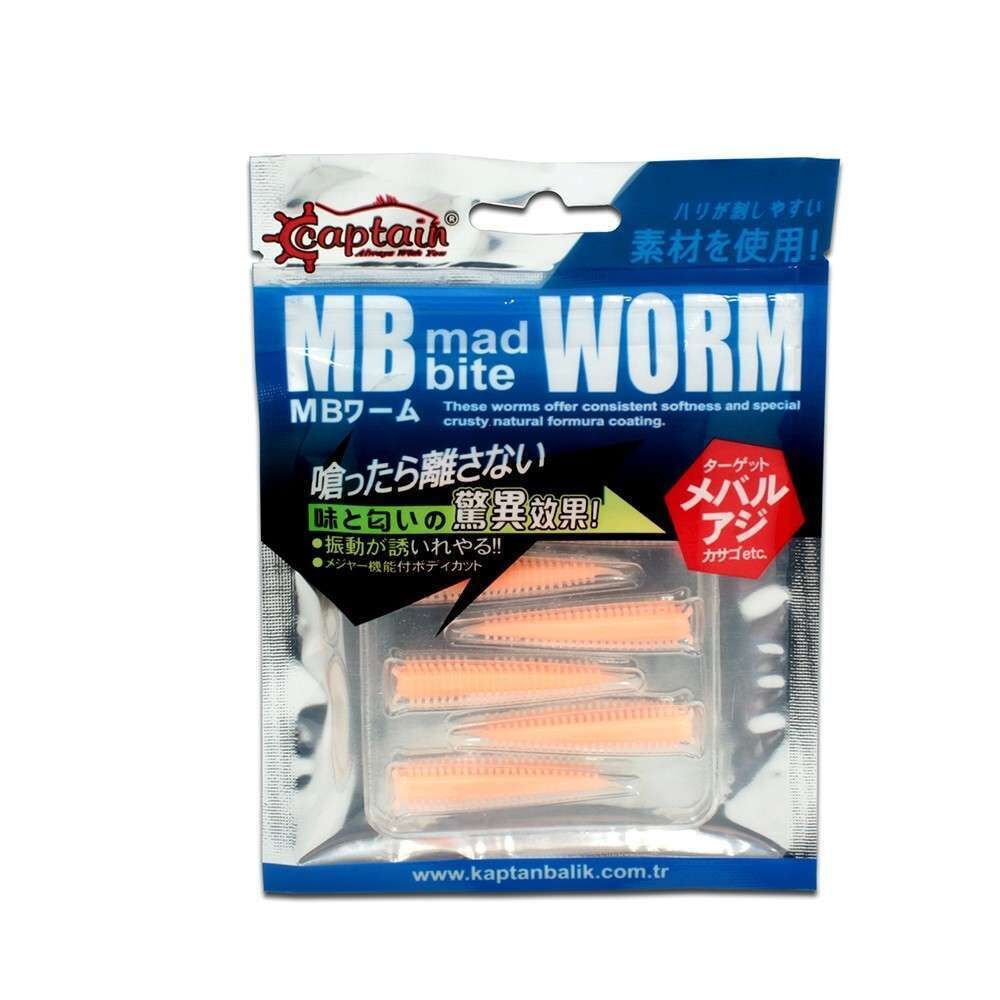 Captain 3518 Mad Bite Earth Worm 4 cm Aromalı LRF Silikon Yem 8li Set 012