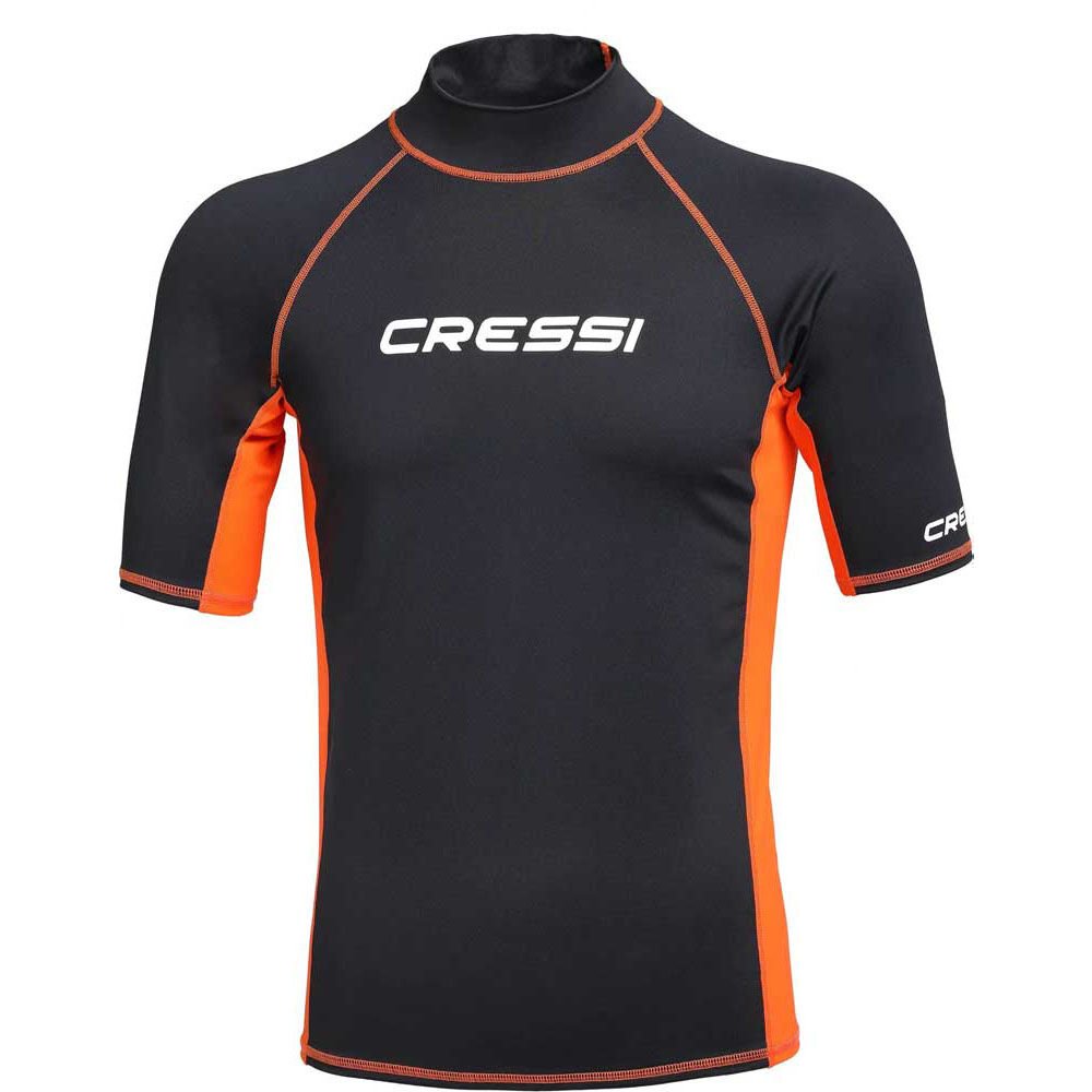 Cressi Rash Guard Man T-Shirt BLACK - ORANGE - XL - NO:5