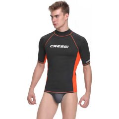 Cressi Rash Guard Man T-Shirt BLACK - ORANGE - 3XL - NO:7