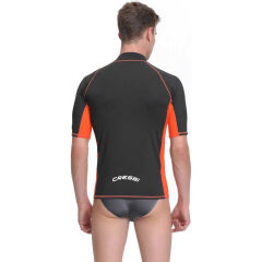 Cressi Rash Guard Man T-Shirt BLACK - ORANGE - L - NO:4