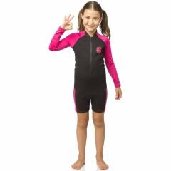 Cressi Little Shark Junior Shorty LS Dalış Elbisesi BLACK / PINK - 2MM - 15/16 YAŞ