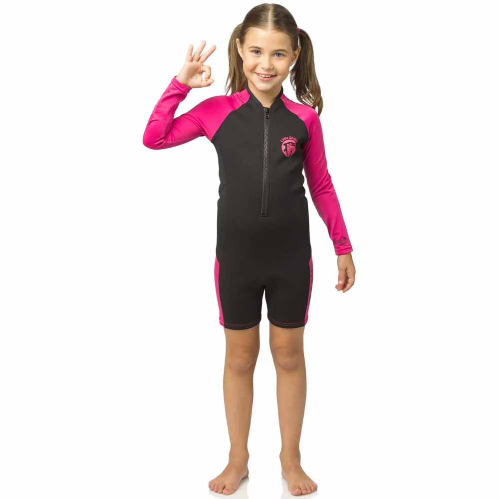 Cressi Little Shark Junior Shorty LS Dalış Elbisesi BLACK / PINK - 2MM - 5/6 YAŞ