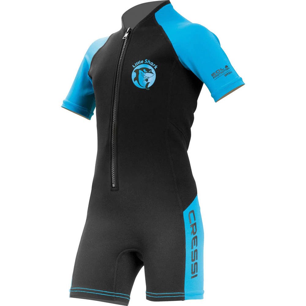 Cressi Little Shark Junior Shorty Dalış Elbisesi BLACK / BLUE - 2MM - 7/8 YAŞ