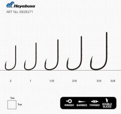 Hayabusa HBTH 282 Delikli Tırnaklı Canlı Yem İğnesi Black Nikel