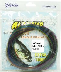 Captain Alpinus Poşet Misina 4x25 Bağlantılı 100mt Ebruli Standart - 1.00 MM