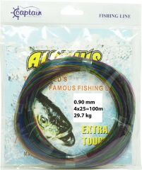 Captain Alpinus Poşet Misina 4x25 Bağlantılı 100mt Ebruli Standart - 0.50 MM
