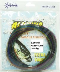 Captain Alpinus Poşet Misina 4x25 Bağlantılı 100mt Ebruli Standart - 0.70 MM