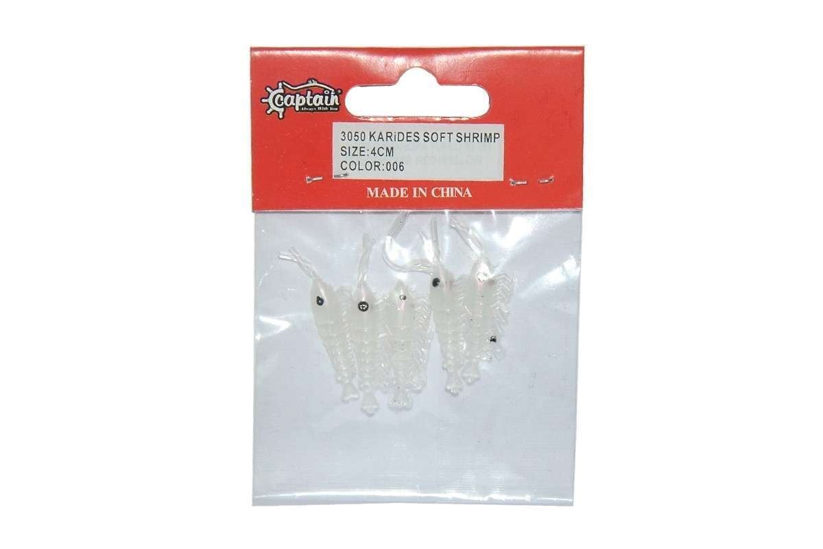 Captain 3050 Silikon Karides 4cm Suni Yem 5li Paket 006