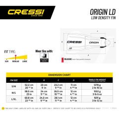 Cressi Origin LD Dalış Paleti YELLOW - S/M
